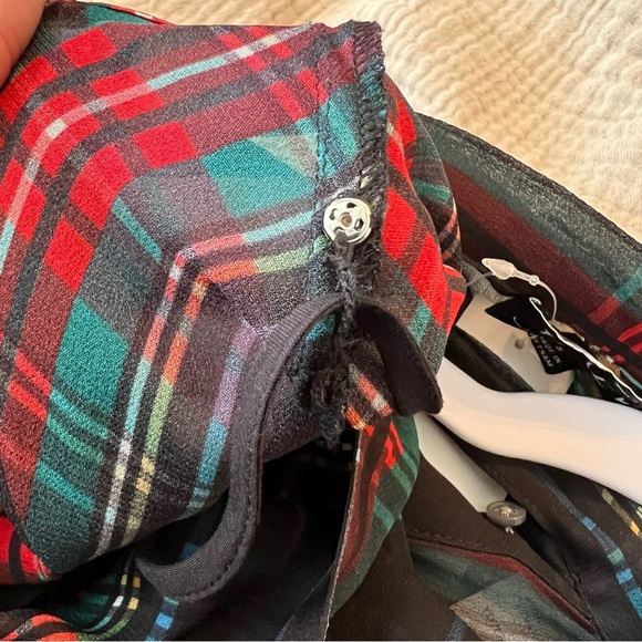 J. Crew Tie-neck dress in Stewart tartan viscose chiffon Size Small NWT - Picture 11 of 12